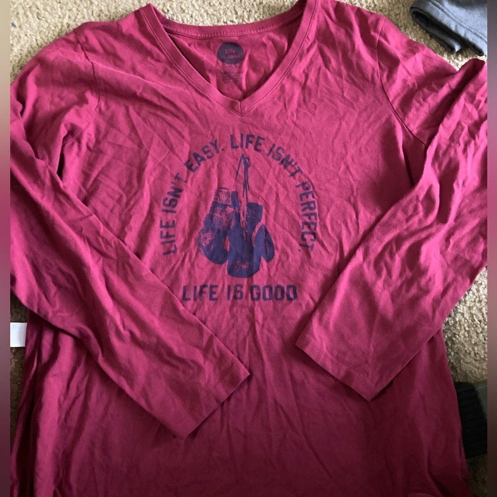 Life is Good Boxing Gloves Life isn’t Easy Life isn’t Perfect Womens Tshirt